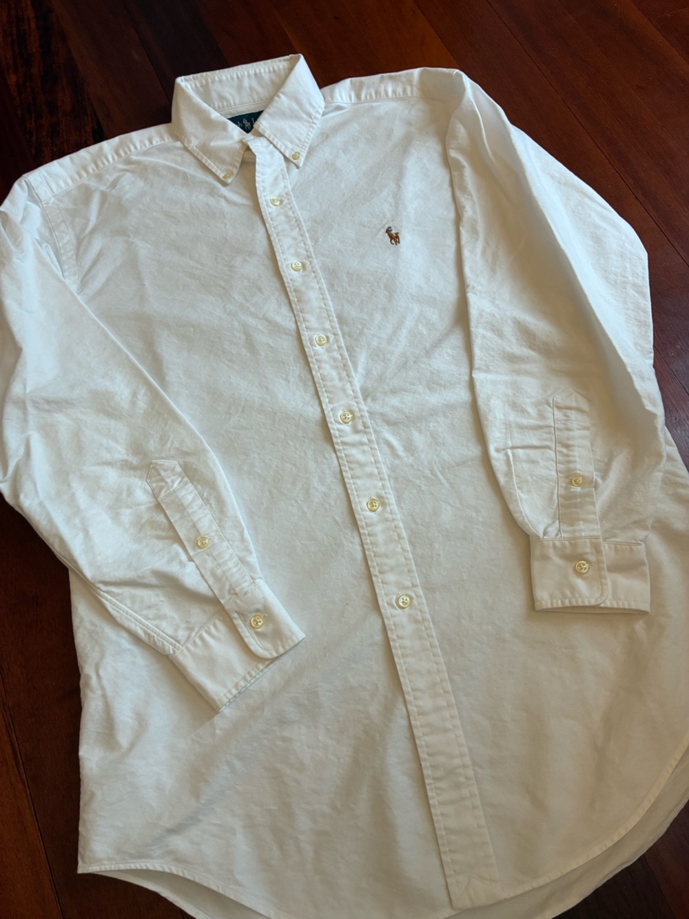 Vintage Ralph Lauren Men’s White Yarmouth Oxford Shirt in size Medium